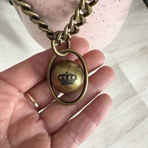 Vintage Juicy Couture Engraved Crown Logo Charm Accessory Chain
